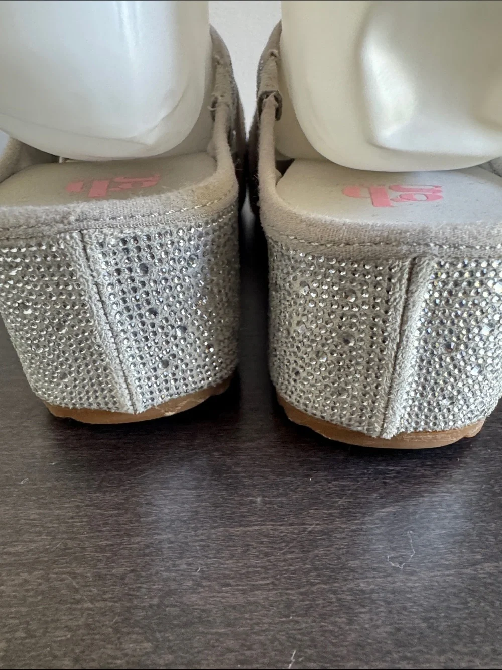 GB girls Silver Sparkle Platform Sandals